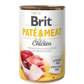 Brit Paté & Meat Chicken and beef pure meat paté complete dog food 400 g