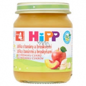 HiPP Fruit Organic Apples with bananas and peaches fruit side dish, reduced lactose content and without added sugar for children 125 g