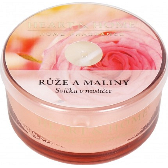 Heart & Home Roses and raspberries Soy scented candle in a bowl burns for up to 12 hours 36 g