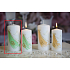 Lima Wedding candle cylinder white green motif 70 x 150 mm 1 piece