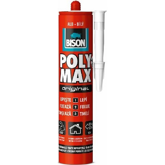 Bison Poly Max Original White Universal Mounting Adhesive and Sealant in One White 465 g