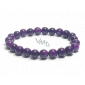 Sugilit bracelet elastic natural stone, ball 8 mm / 16 - 17 cm