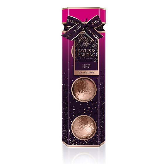 Baylis & Harding Fig and Pomegranate sparkling bath ball 3 x 100 g, cosmetic set for women