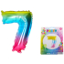 Wiky Inflatable rainbow balloon number 7, 40 cm