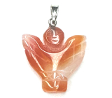 Agate orange Angel, angel wings pendant natural stone hand cut 25 x 21 x 5 mm