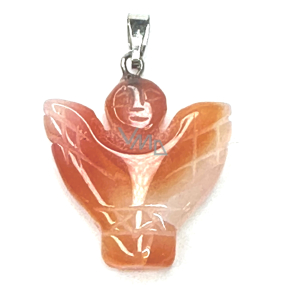 Agate orange Angel, angel wings pendant natural stone hand cut 25 x 21 x 5 mm