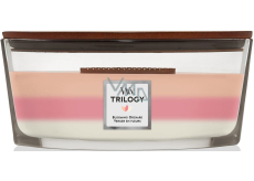 WoodWick Trilogy Blooming Orchard - Blooming Orchard scented candle with wooden wick and lid glass boat 453 g