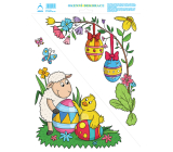 Arch Easter sticker, window film without adhesive Corner motif lamb 33 x 24 cm