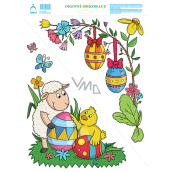 Arch Easter sticker, window film without adhesive Corner motif lamb 33 x 24 cm