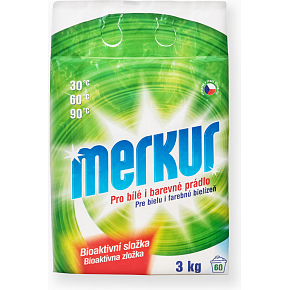 Merkur laundry powder for white and colored laundry 60 doses, 3 kg