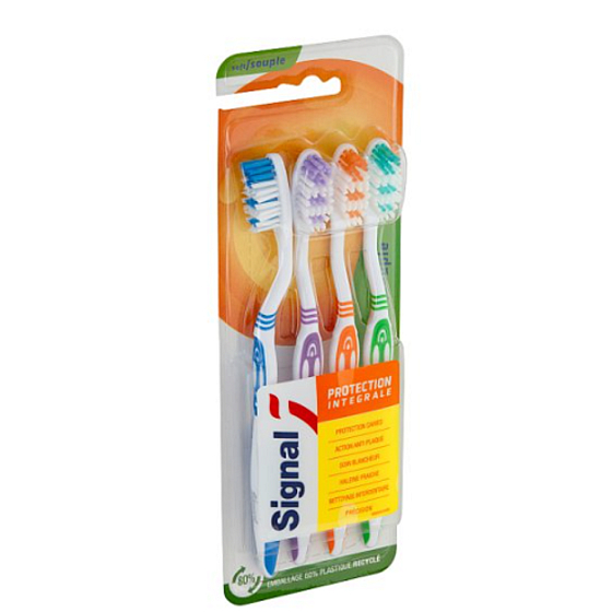 Signal Integral Protection soft toothbrush 4 pieces