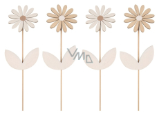 Wooden flower on a skewer with movable flower