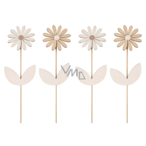 Wooden flower on a skewer with movable flower