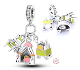 Charm Sterling silver 925 Moving 3in1, travel bracelet pendant