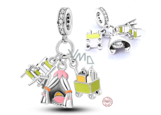 Charm Sterling silver 925 Moving 3in1, travel bracelet pendant