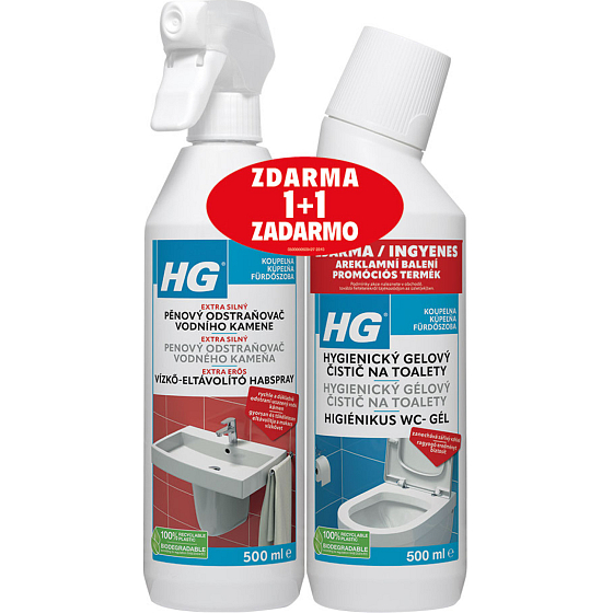 HG Foam Limescale Cleaner, 500 ml + HG Toilet Hygiene Gel 500 ml Free