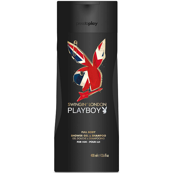 Playboy London Swingin 2in1 shower gel and shampoo for men 400 ml