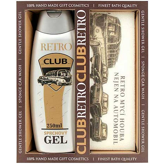 Bohemia Gifts Pro Gentlemana shower gel 300 ml + Retro car sponge not only for car 185 x 75 x 30 mm