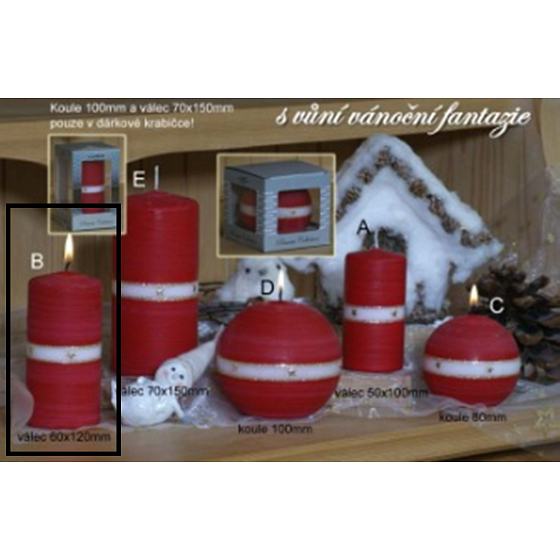 Lima Aura Christmas Fantasy Scented Candle Red Cylinder 60 x 120 mm 1 Piece