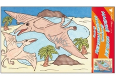 Water painting dinosaurs No.5 28 x 21 cm