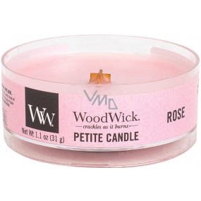WoodWick Rose - Rose scented candle with wooden wick petite 31 g