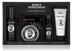 Percy Nobleman Beard Shampoo 100 ml + nourishing oil beard conditioner with Percy Nobleman fragrance 50 ml + beard balm 65 ml + comb for beard and mustache + moisturizing cream for face and beard 75 ml, beard care set for men