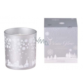 Arome Winter Glow Snowy Wonderland scented glass candle silver in a gift box 80 x 90 mm 500 g