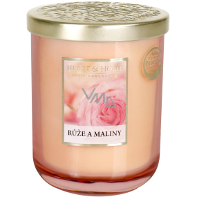 Heart & Home Roses and raspberries Large soy scented candle burns for up to 70 hours 340 g