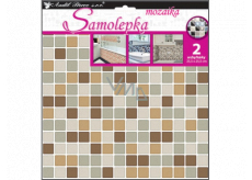 Wall sticker plastic mosaic, imitation tiles, brown 2 sheets 25.5 x 25.5 cm