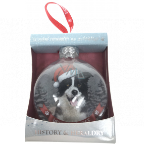 Albi Glass Christmas ornament with animals - Border Collie 7.5 cm x 8 cm x 3.6 cm