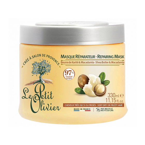 Le Petit Olivier Shea butter and macadamia oil regenerating mask for dry hair 330 ml
