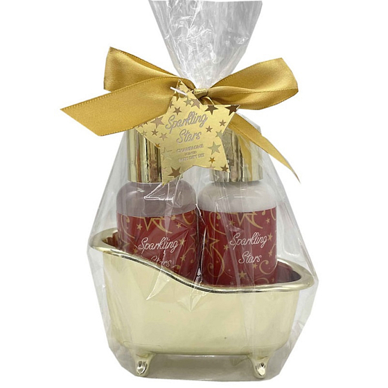 Salsa Collection Sparkling Stars body lotion 95 ml + shower gel 95 ml, cosmetic set in a gold tray