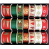 Nekupto Fabric Christmas ribbon Beige red trees 25 mm x 2.5 m