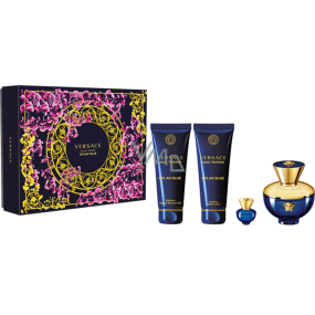 Versace Dylan Blue pour Femme eau de parfum 100 ml + body lotion 100 ml + shower gel 100 ml + eau de parfum 5 ml miniature, gift set for women