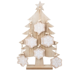 Wooden Christmas tree 41 cm with flakes for hanging 6 cm