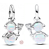 Charm Sterling silver 925 Opalescent snowman, bracelet pendant winter