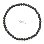 Onyx facet mat bracelet elastic natural stone, ball 4 mm / 19 cm, life force stone