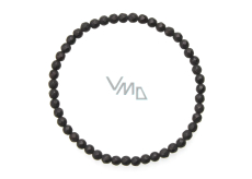 Onyx facet mat bracelet elastic natural stone, ball 4 mm / 19 cm, life force stone