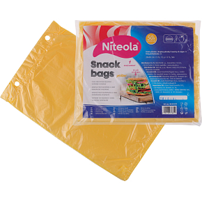 Niteola Snack Bags, HDPE, 20 × 30 cm, thickness 12 µ, yellow, 50 pcs