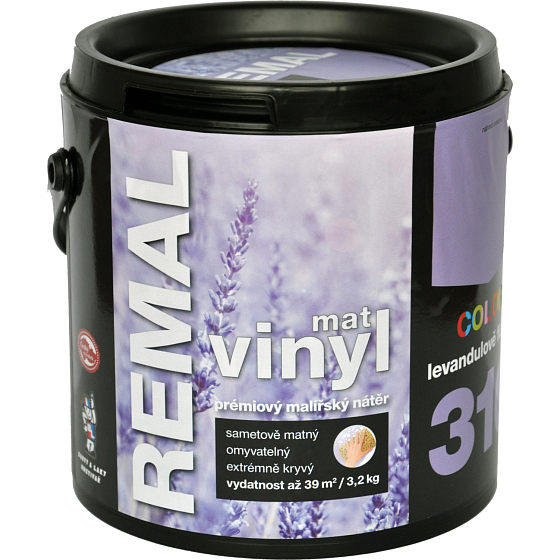 REMAL Vinyl Color mat washable paint for walls, 310 lavender purple, 3.2 kg
