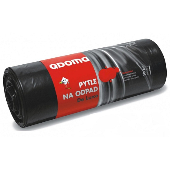 QDoma Trash bags thick black 60 liters, 60 x 80 cm, 28mic, 10 pieces