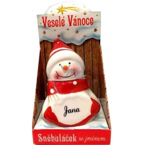 Nekupto Snowman named Jan Christmas decoration size 8 cm