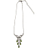 Silver necklace with green stones 34 cm + earrings 1 pair
