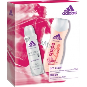 Adidas Cool & Care 48h Pro Clear deodorant antiperspirant spray for women 150 ml + Shape shower gel 250 ml, cosmetic set