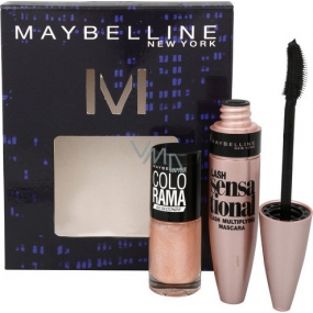 Maybelline Lash Sensational mascara black 9.6 ml + Colorama nail polish 046 7 ml, cosmetic set