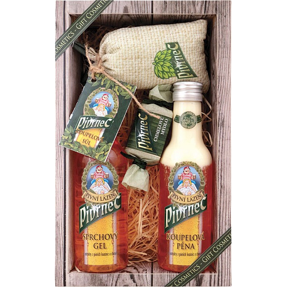 Bohemia Gifts Pivrnec shower gel 200 ml + bath foam 200 ml + soap 30 g + bath salt in a bag 150 g, cosmetic set
