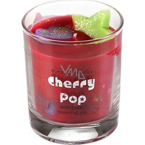 Bomb Cosmetics Cherry - Cherry Pop Glass Candle Scented natural, handmade candle in glass burns for up to 35 hours