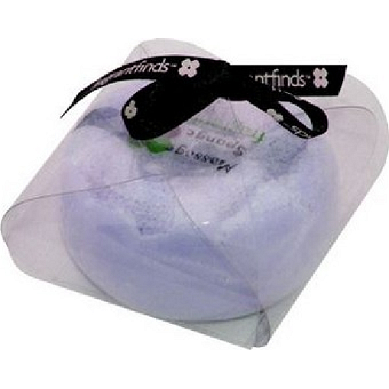 Fragrant Lavender Glycerin Massage Soap with Sponge Filled with Lavender Scent in Soft Purple Color 200 g