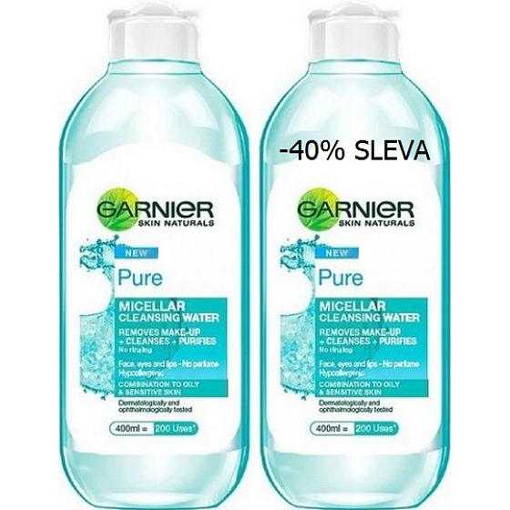 Garnier Skin Naturals Pure All In One micellar water for combination to oily and sensitive skin 2 x 400 ml
