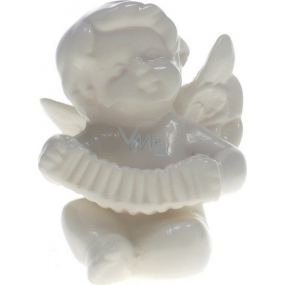 Porcelain angel with accordion 8 cm